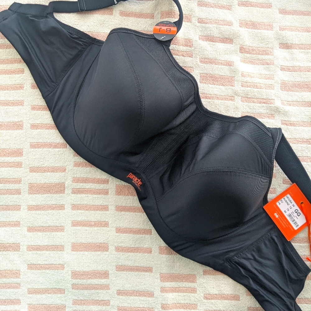 NWT Black Panache Underwire Sports Bra, 34GG